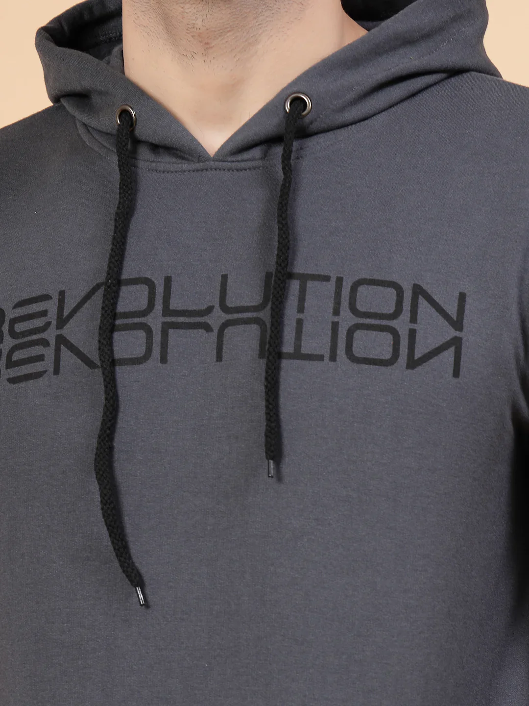 Men Printed Hooded Fleece Sweatshirt - Image 5