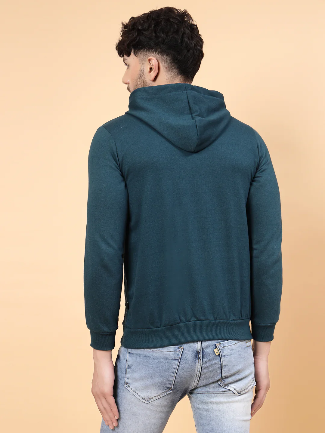 Men Printed Hooded Fleece Sweatshirt - Image 2
