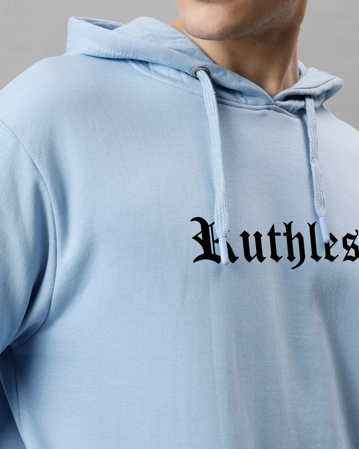 Men Printed Blue Hoodie - Image 4
