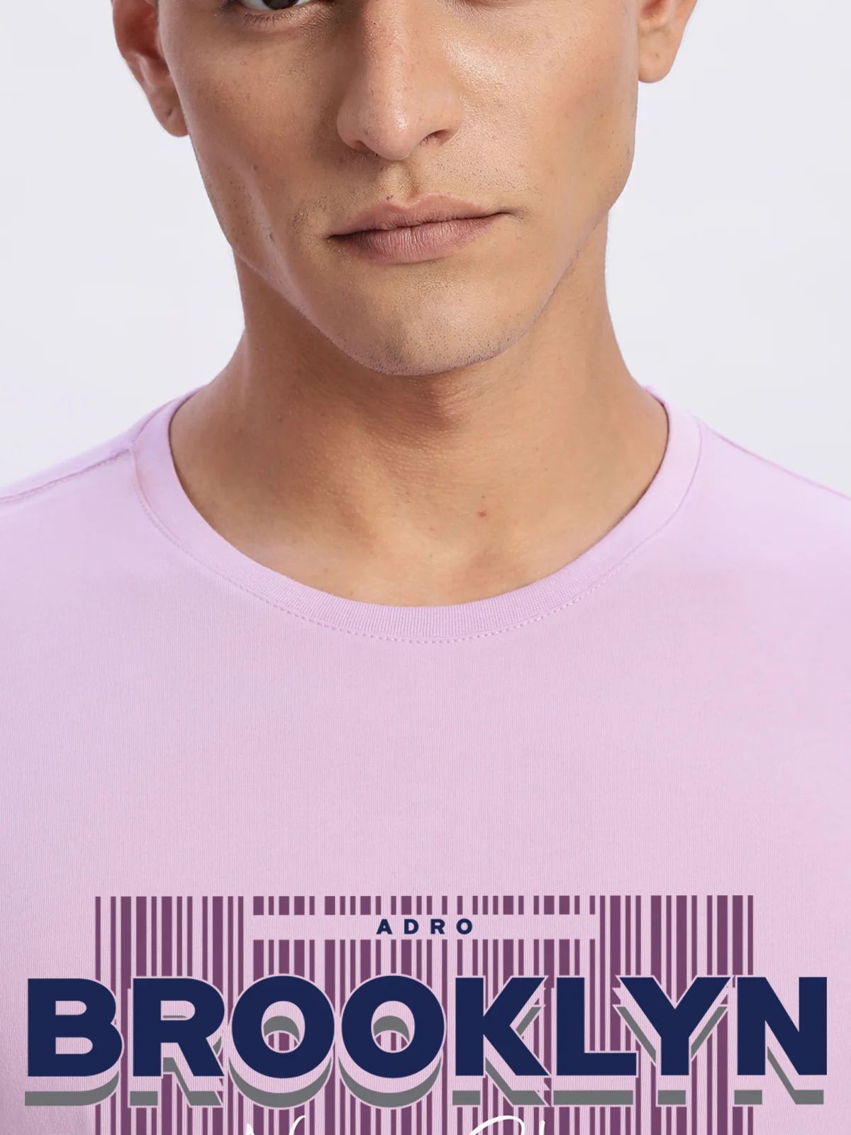 Men Printed Lavender T Shirt - Image 2