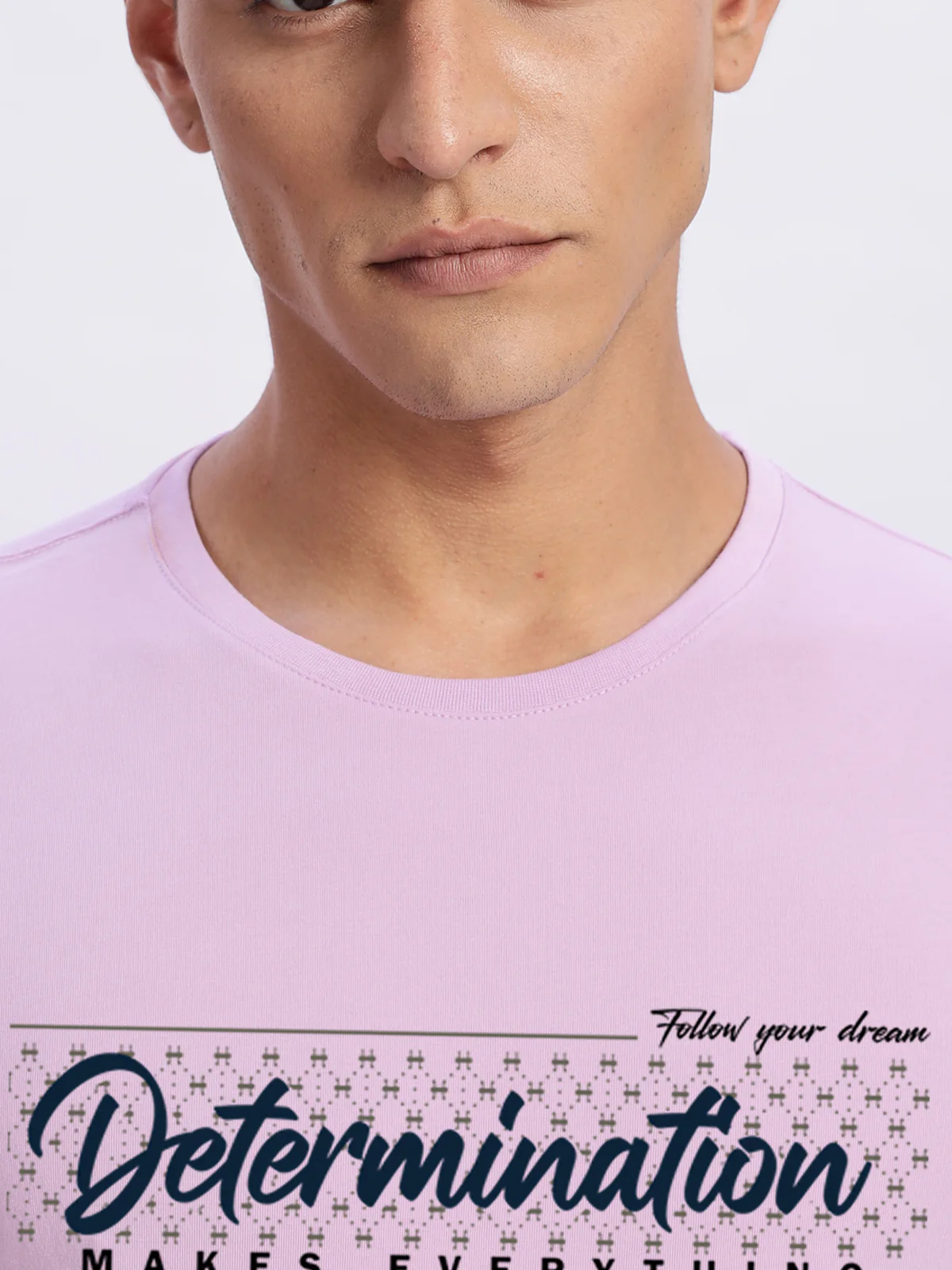Men Printed Lavender T Shirt - Image 2