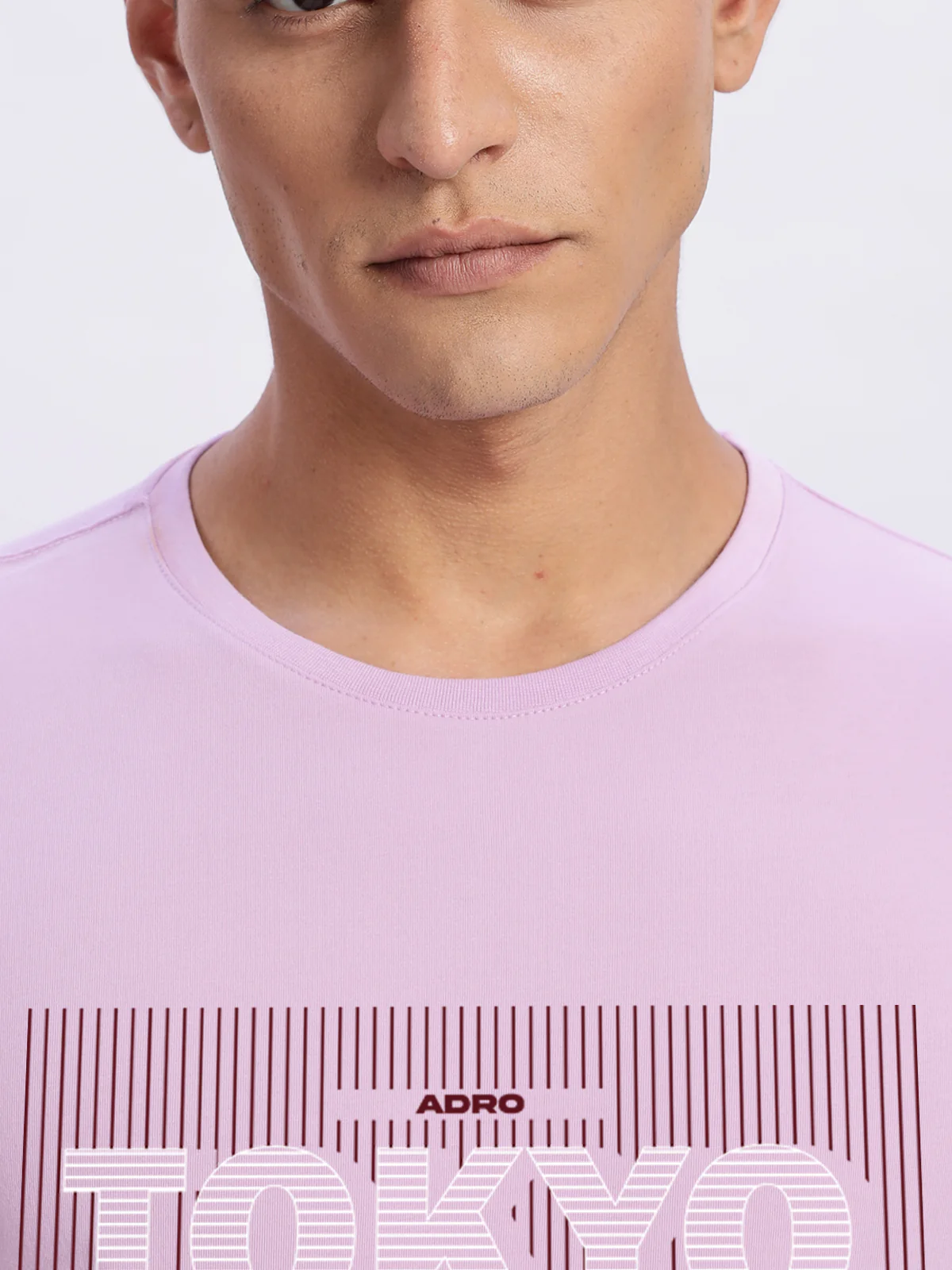 Men Printed Lavender T Shirt - Image 2