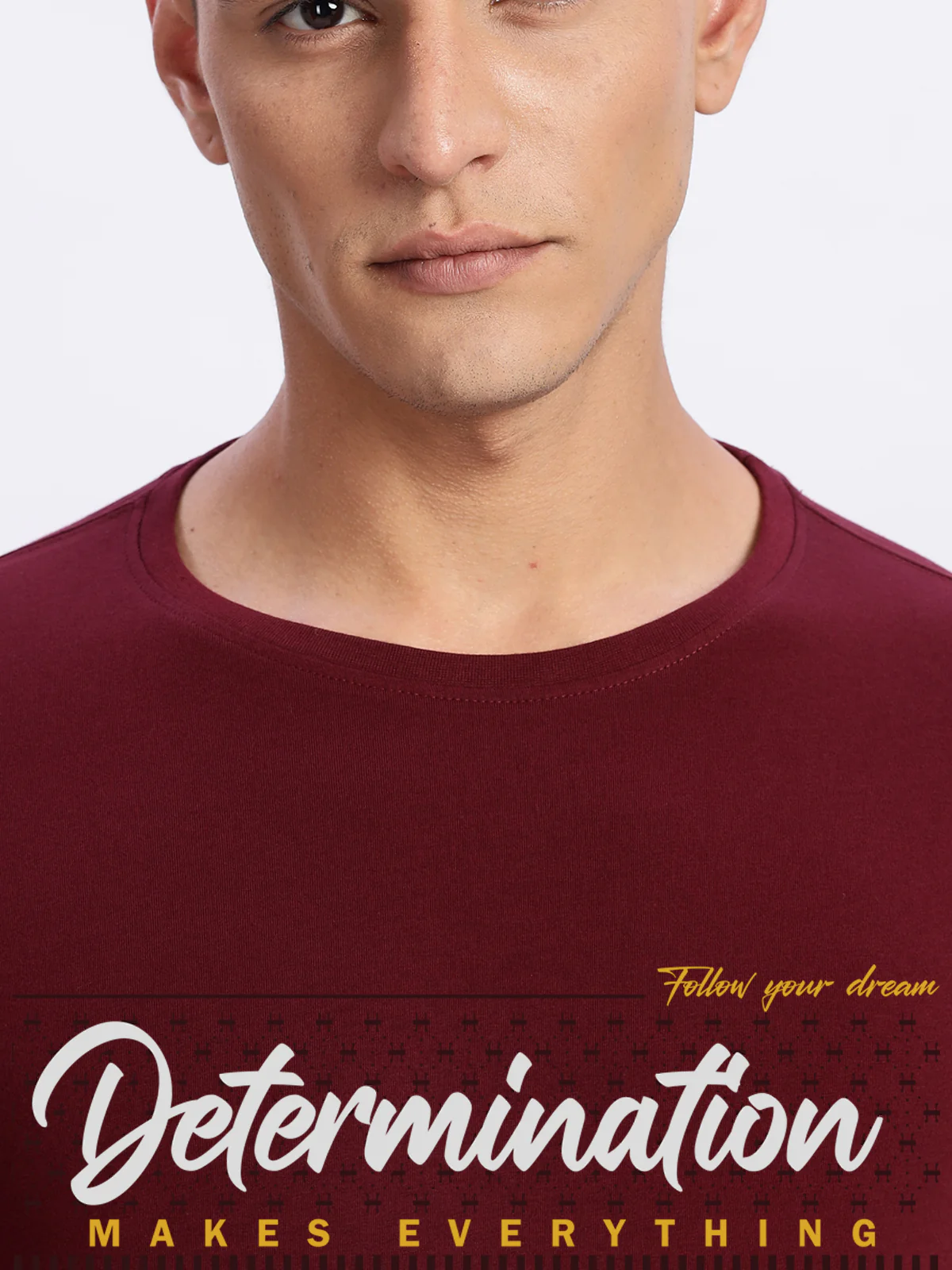 Men Printed Light Maroon T Shirt - Image 3