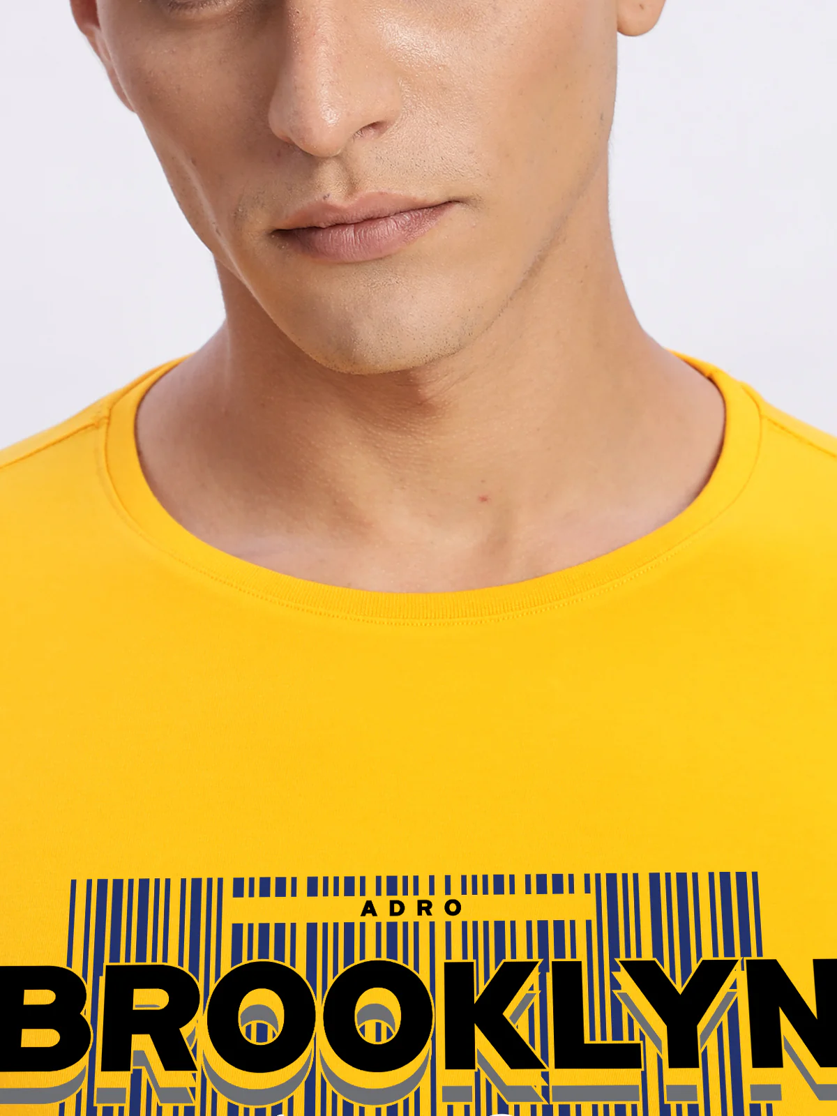 Men Printed Light Mustard T Shirt - Image 2