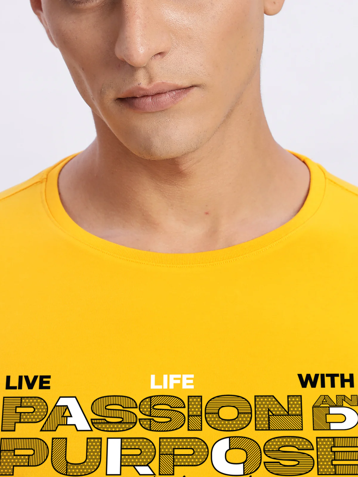 Men Printed Light Mustard T Shirt - Image 2