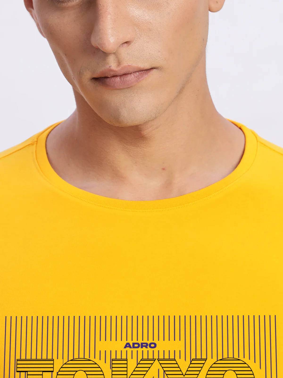 Men Printed Light Mustard T Shirt - Image 2
