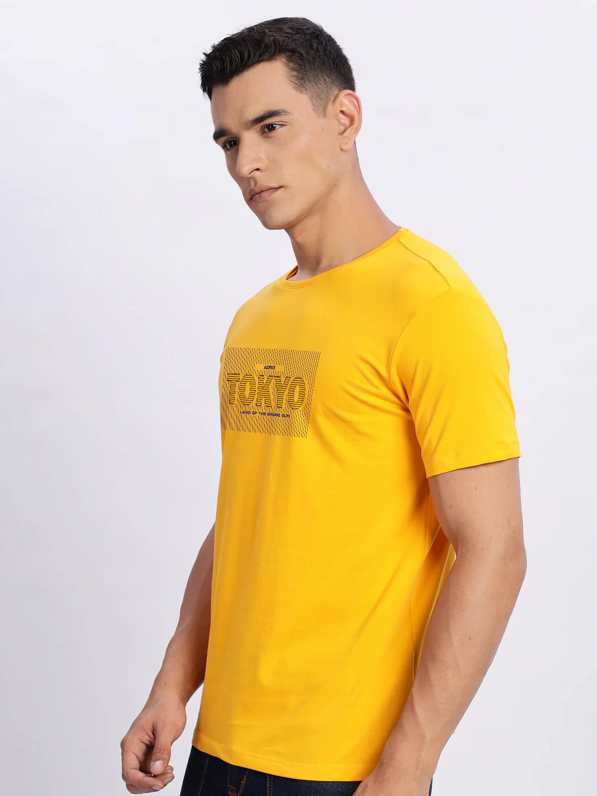Men Printed Light Mustard T Shirt - Image 5