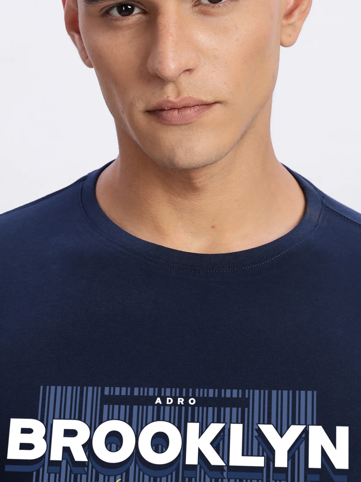 Men Printed Light Navy Blue T Shirt - Image 3