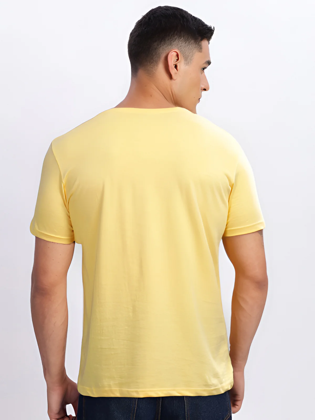 Men Printed Yellow T Shirt - Image 2