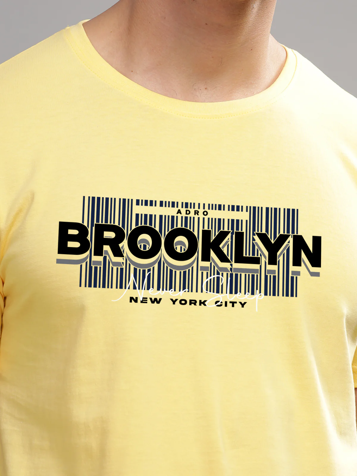 Men Printed Yellow T Shirt - Image 3