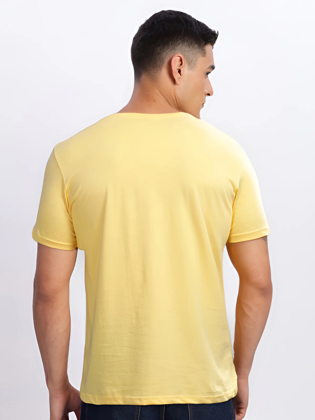 Men Printed Yellow T Shirt - Image 2
