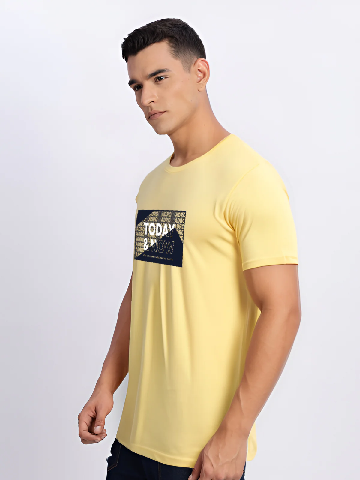 Men Printed Yellow T Shirt - Image 5