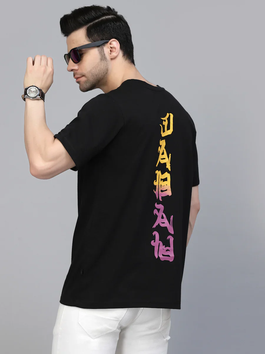 Unisex Printed Oversized Half Sleeves Round Neck Cotton Tees - Image 2