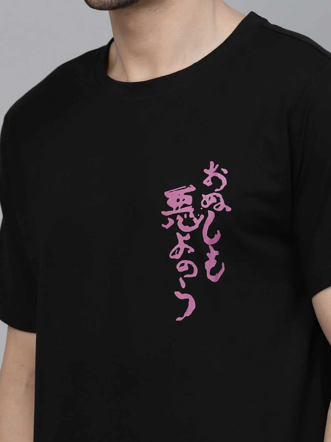 Unisex Printed Oversized Half Sleeves Round Neck Cotton Tees - Image 3