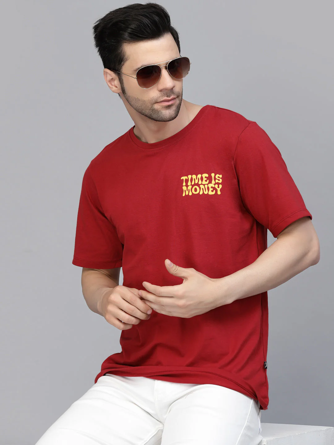 Men Printed Oversized Half Sleeves Round Neck Cotton Tees - Image 3