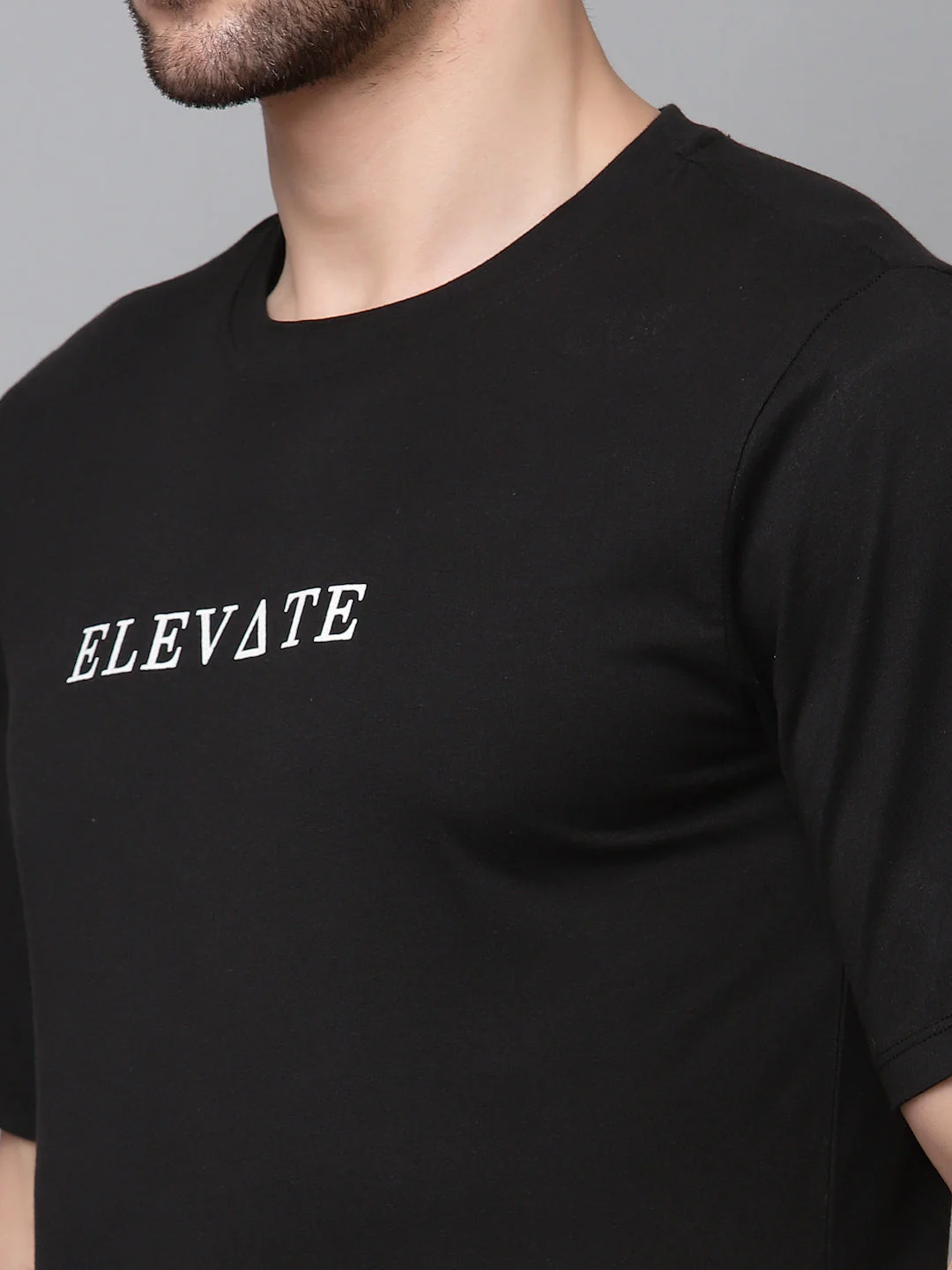 Men Printed Oversized Half Sleeves Round Neck Cotton TShirt - Image 6