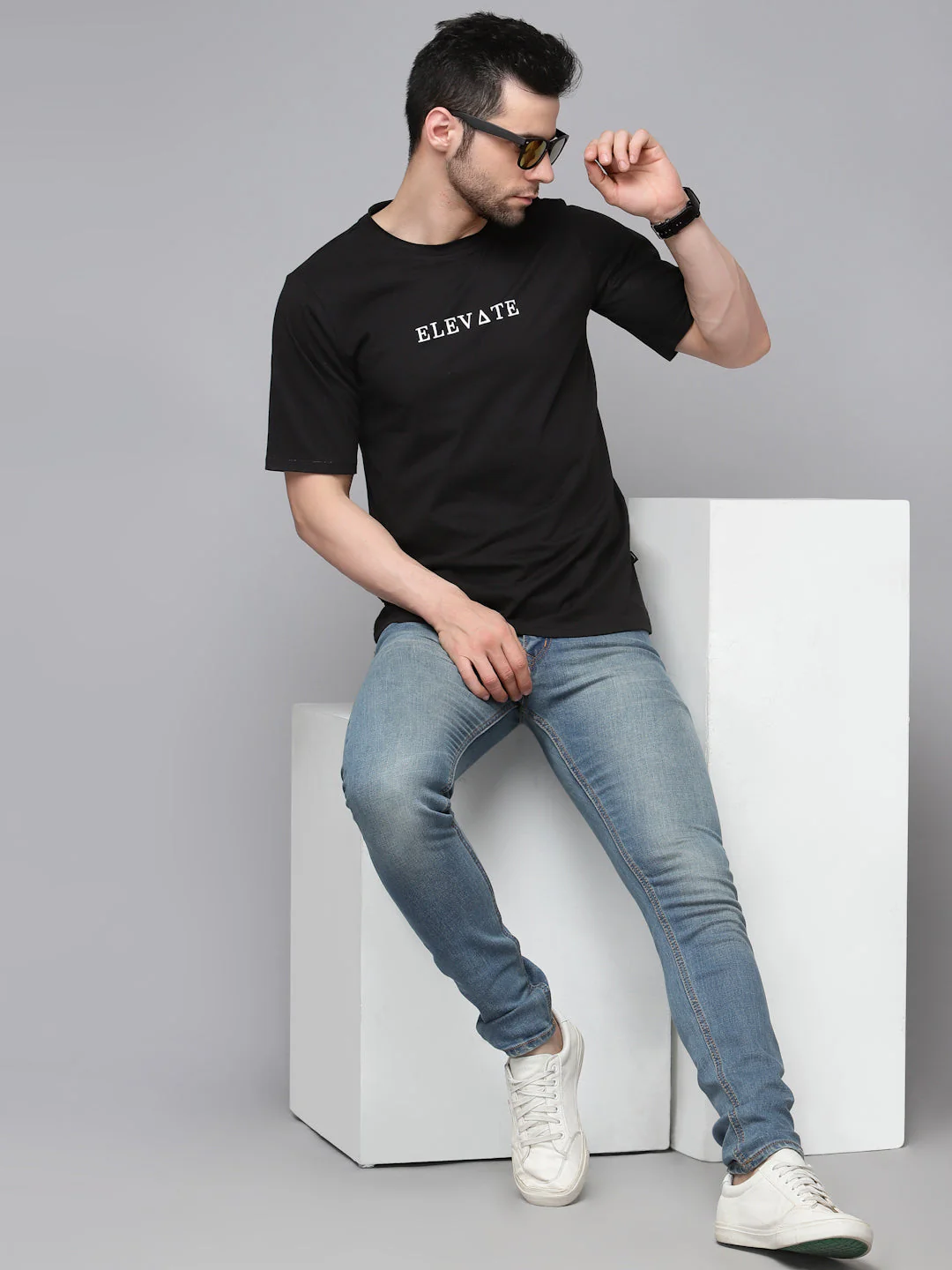 Men Printed Oversized Half Sleeves Round Neck Cotton TShirt - Image 7