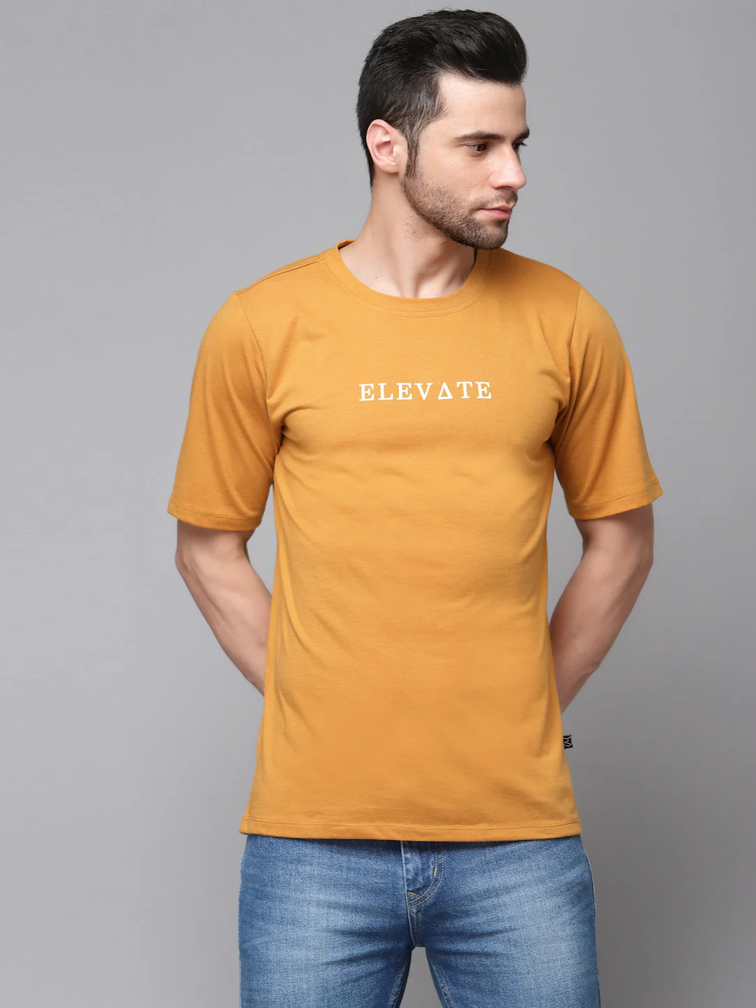 Men Printed Oversized Half Sleeves Round Neck Cotton T-Shirt - Image 3