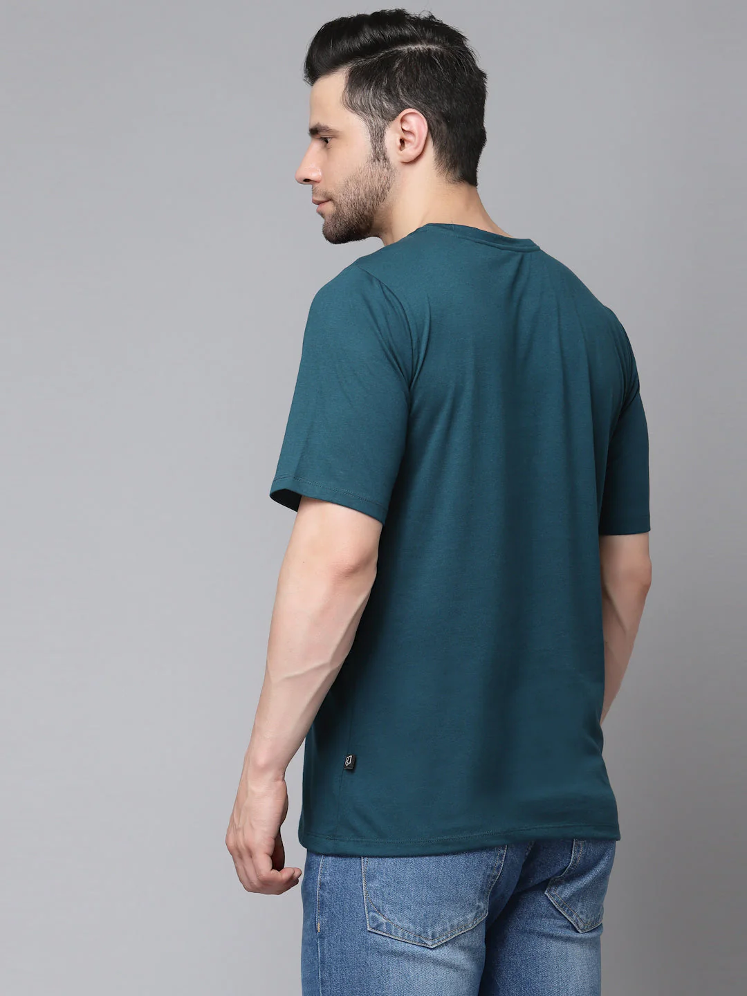 Men Printed Oversized Half Sleeves Round Neck Cotton TShirt - Image 2