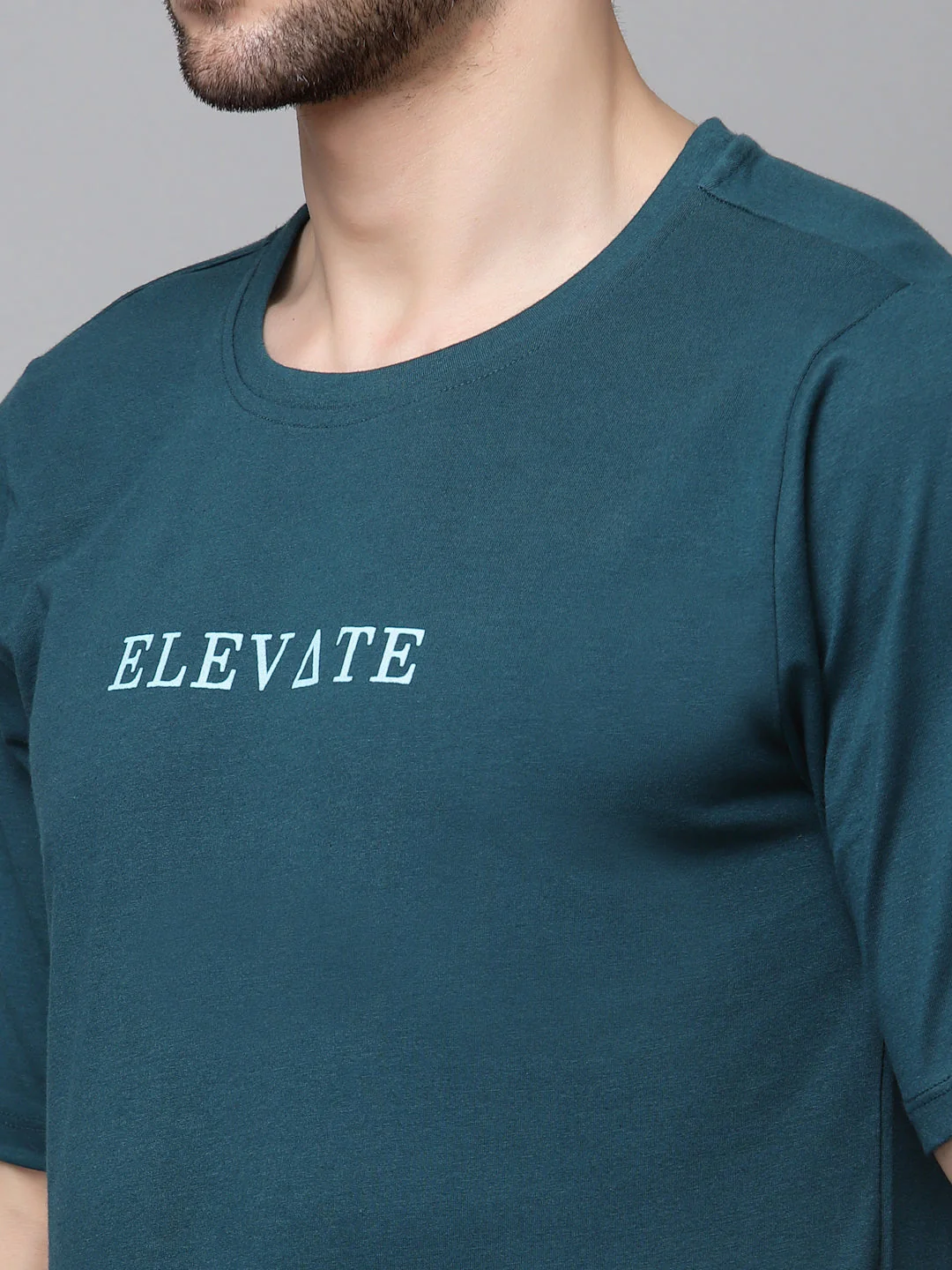 Men Printed Oversized Half Sleeves Round Neck Cotton TShirt - Image 3