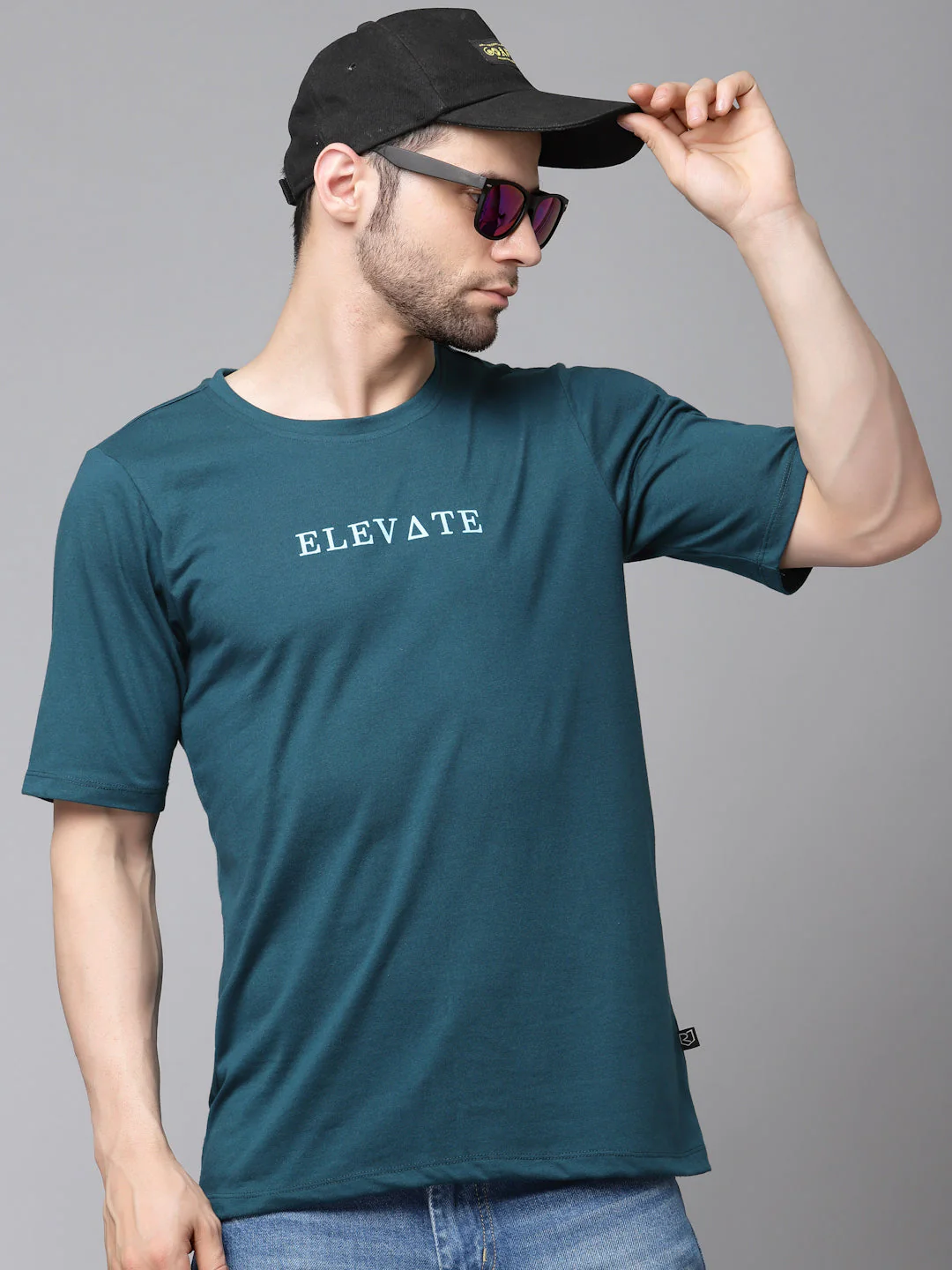 Men Printed Oversized Half Sleeves Round Neck Cotton TShirt - Image 7