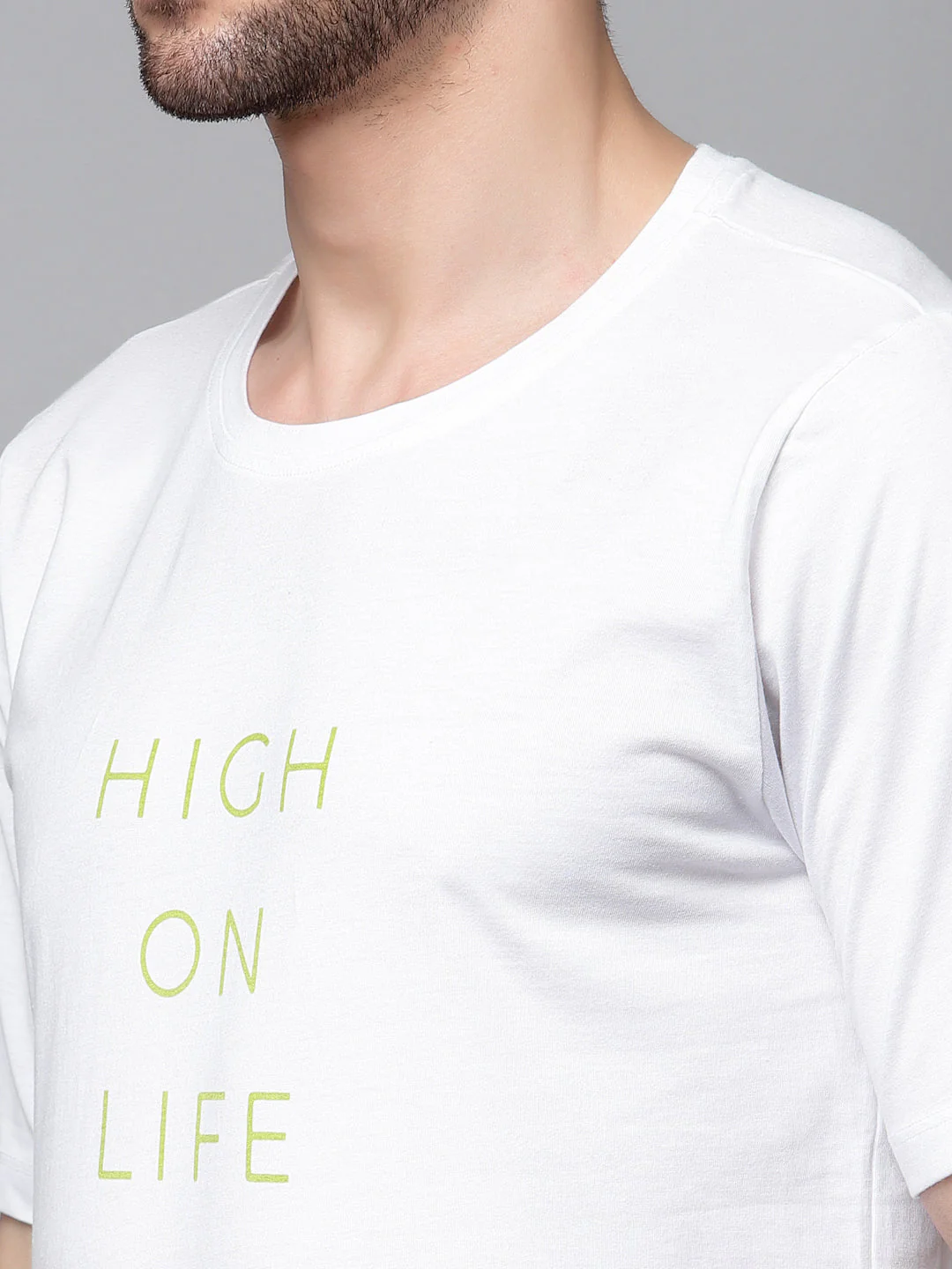 Men Printed Oversized Half Sleeves Round Neck Cotton TShirt - Image 6