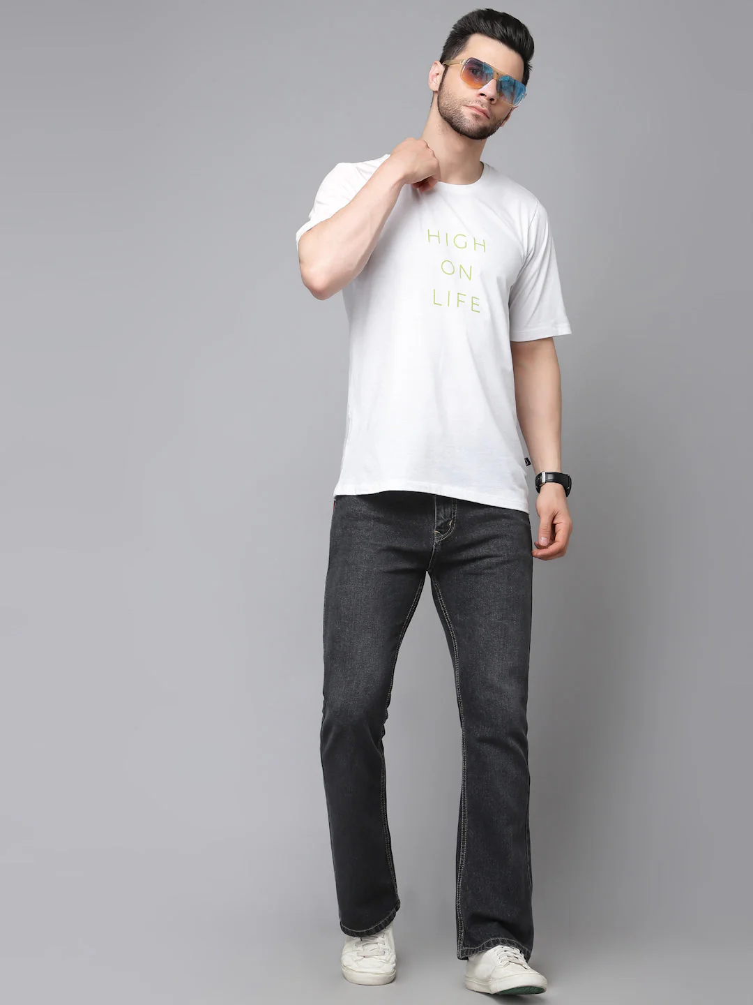 Men Printed Oversized Half Sleeves Round Neck Cotton TShirt - Image 7