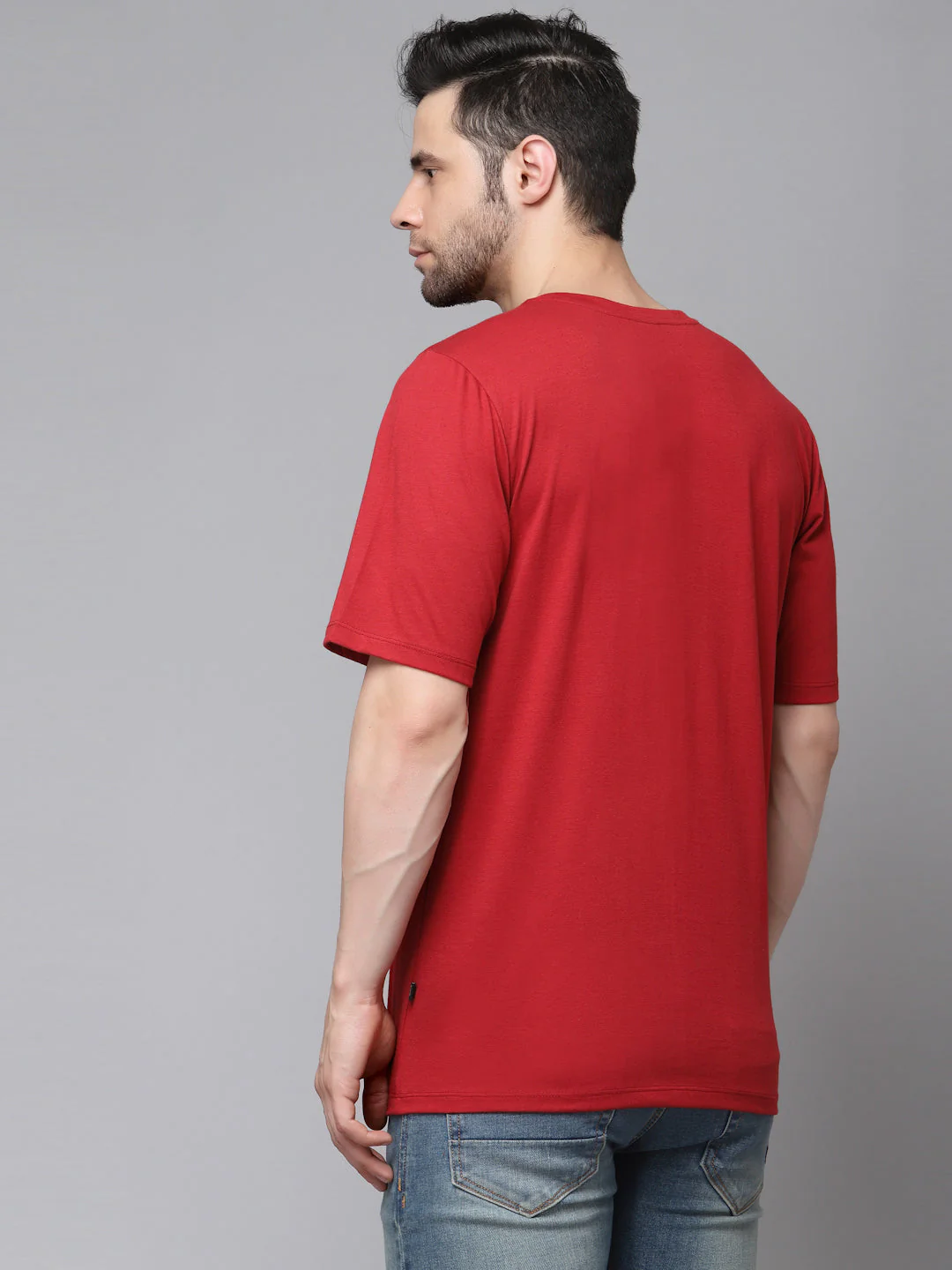Men Printed Oversized Half Sleeves Round Neck Cotton T-Shirt - Image 2