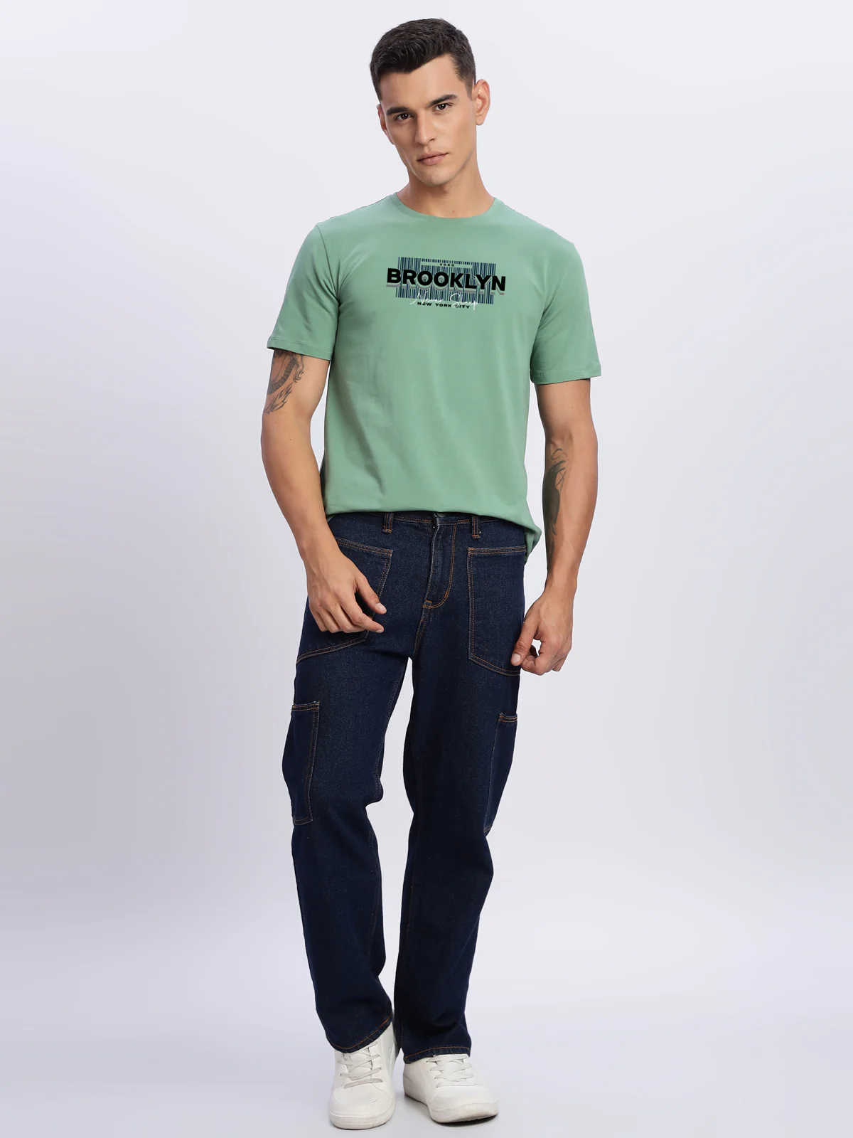 Men Green Printed T-Shirt