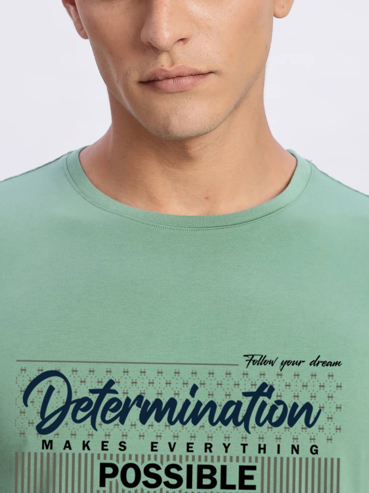 Men Printed Green T-Shirt - Image 2