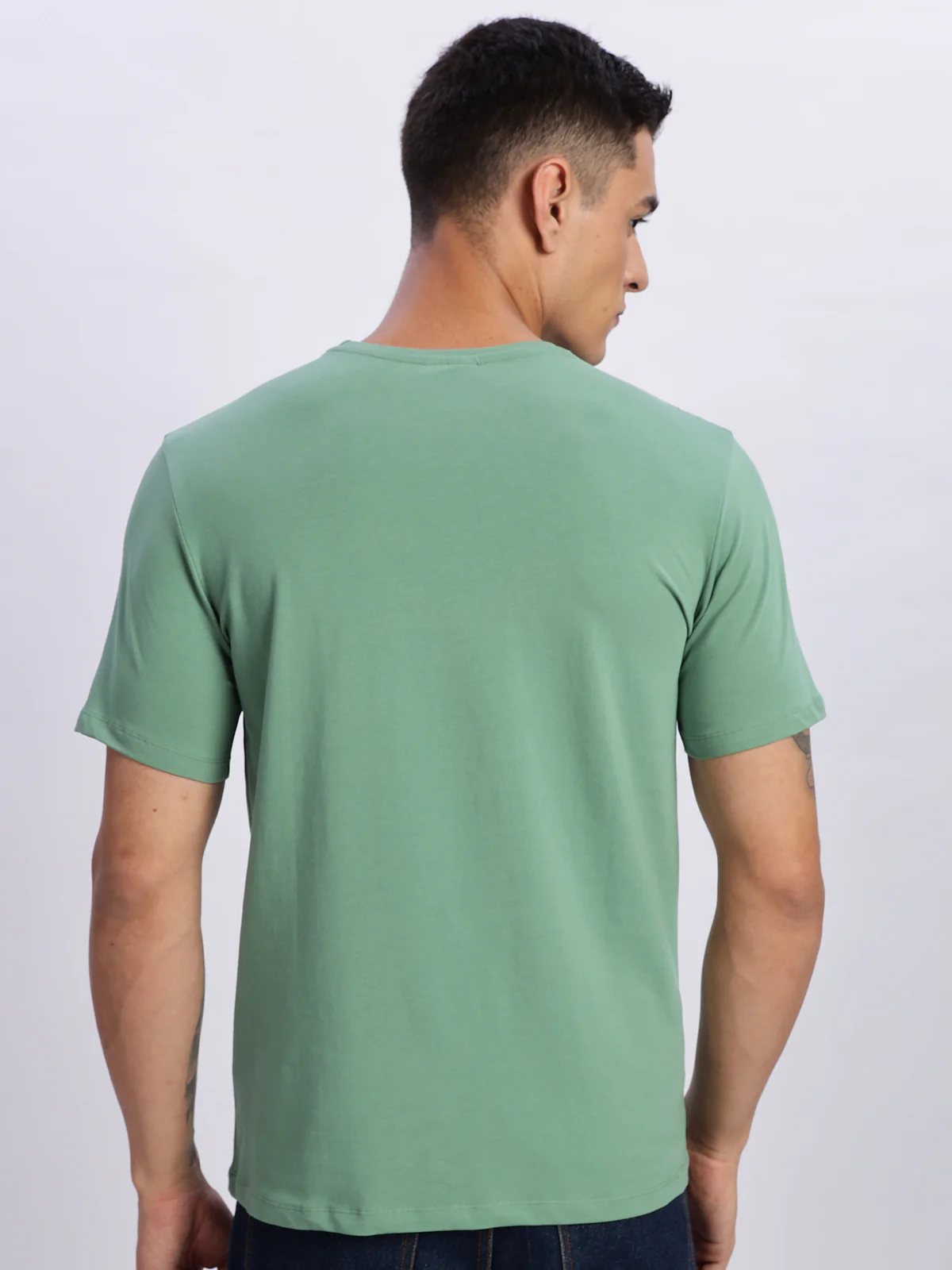 Men Printed Green T-Shirt - Image 5