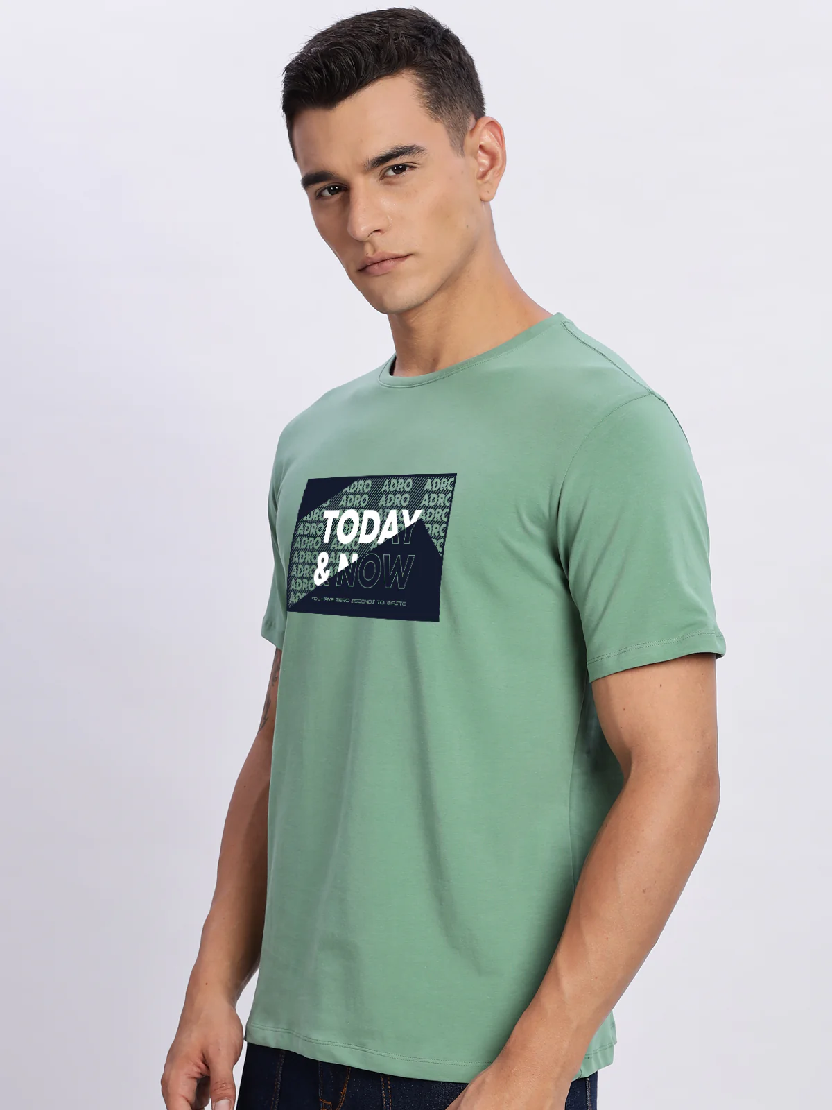 Men Printed Green T-Shirt - Image 5