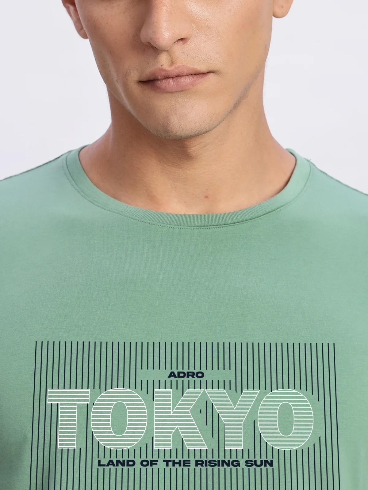 Men Printed Green T-Shirt - Image 2