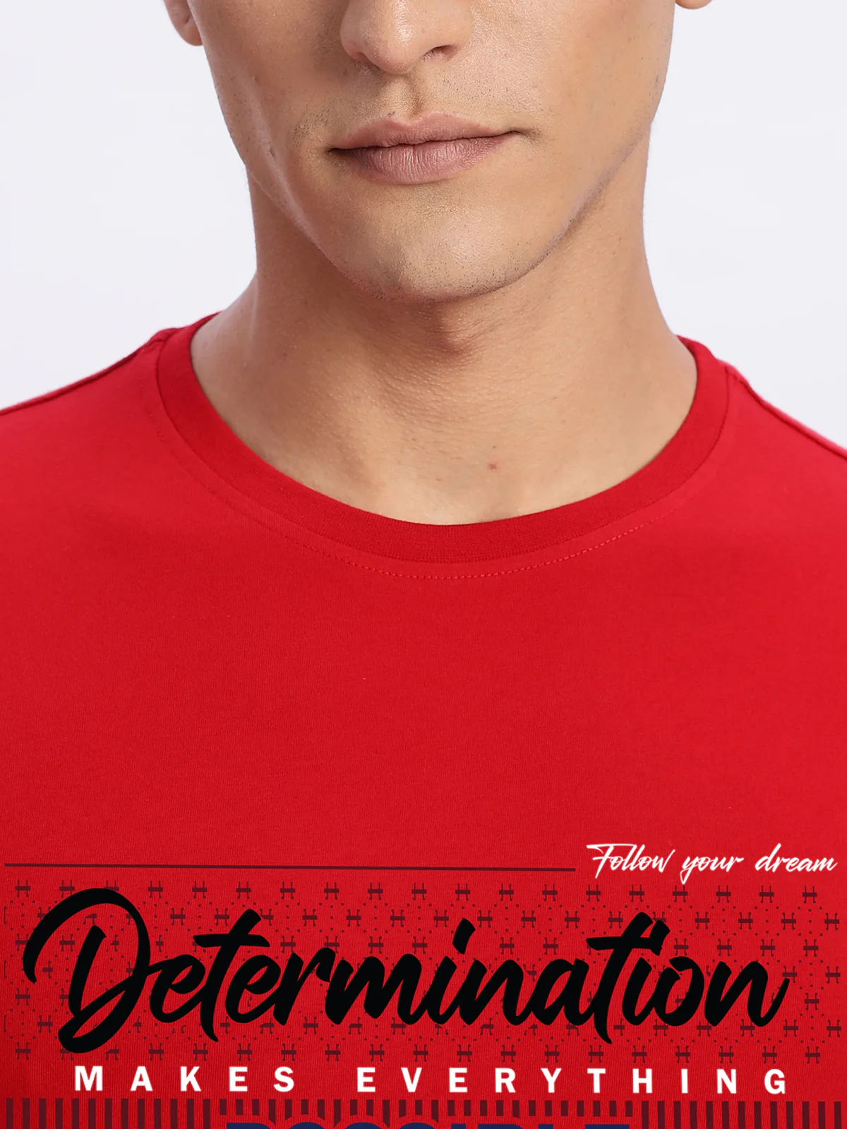Men Printed Red T Shirt - Image 2