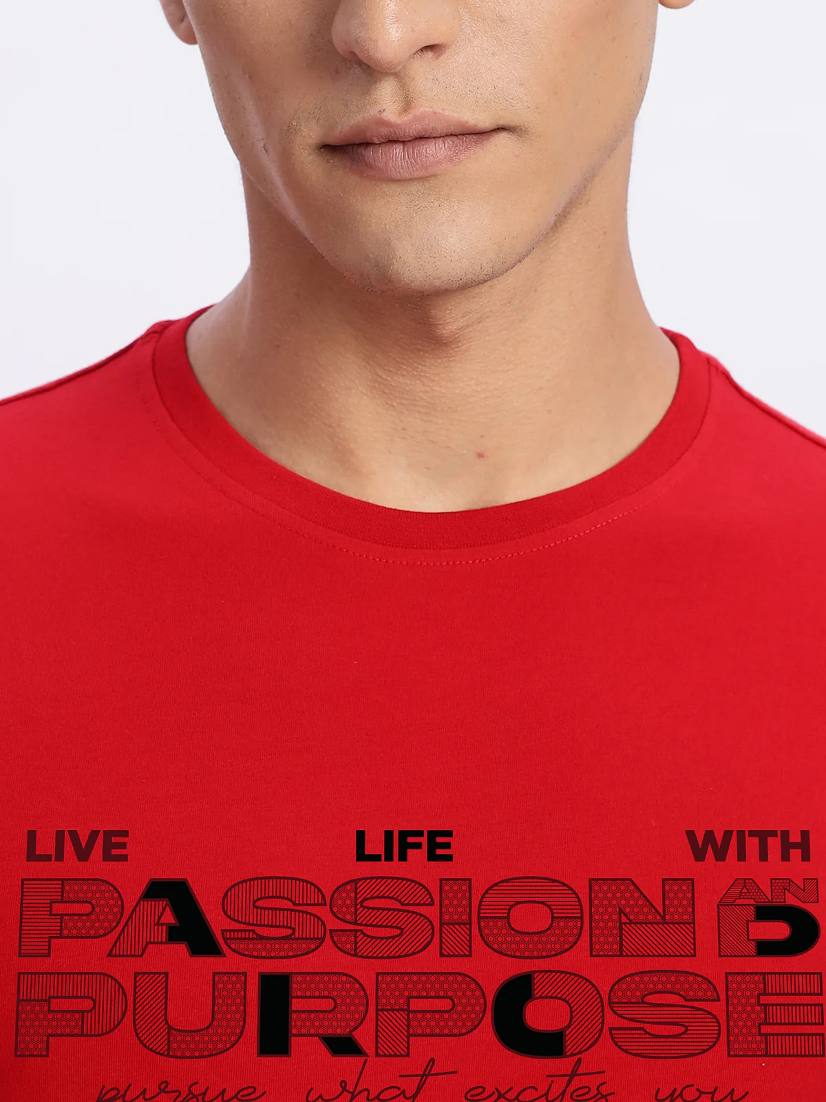 Men Printed Red T Shirt - Image 2