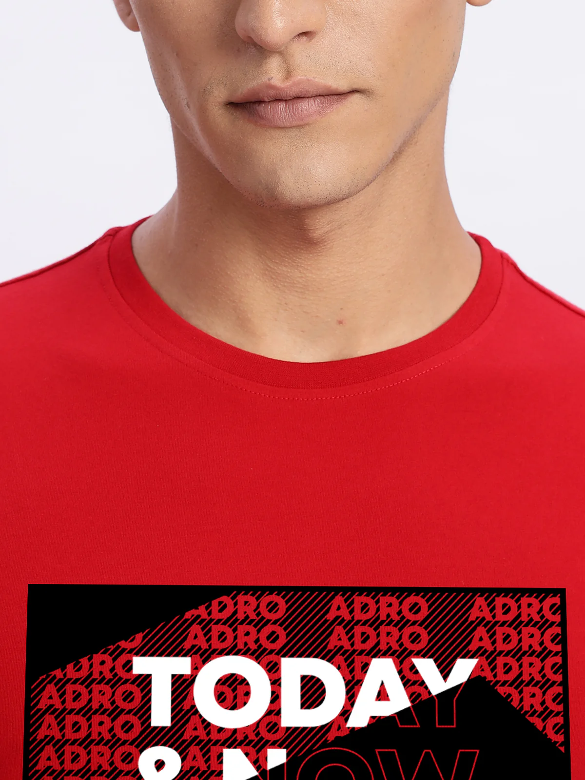 Men Printed Red T Shirt - Image 3