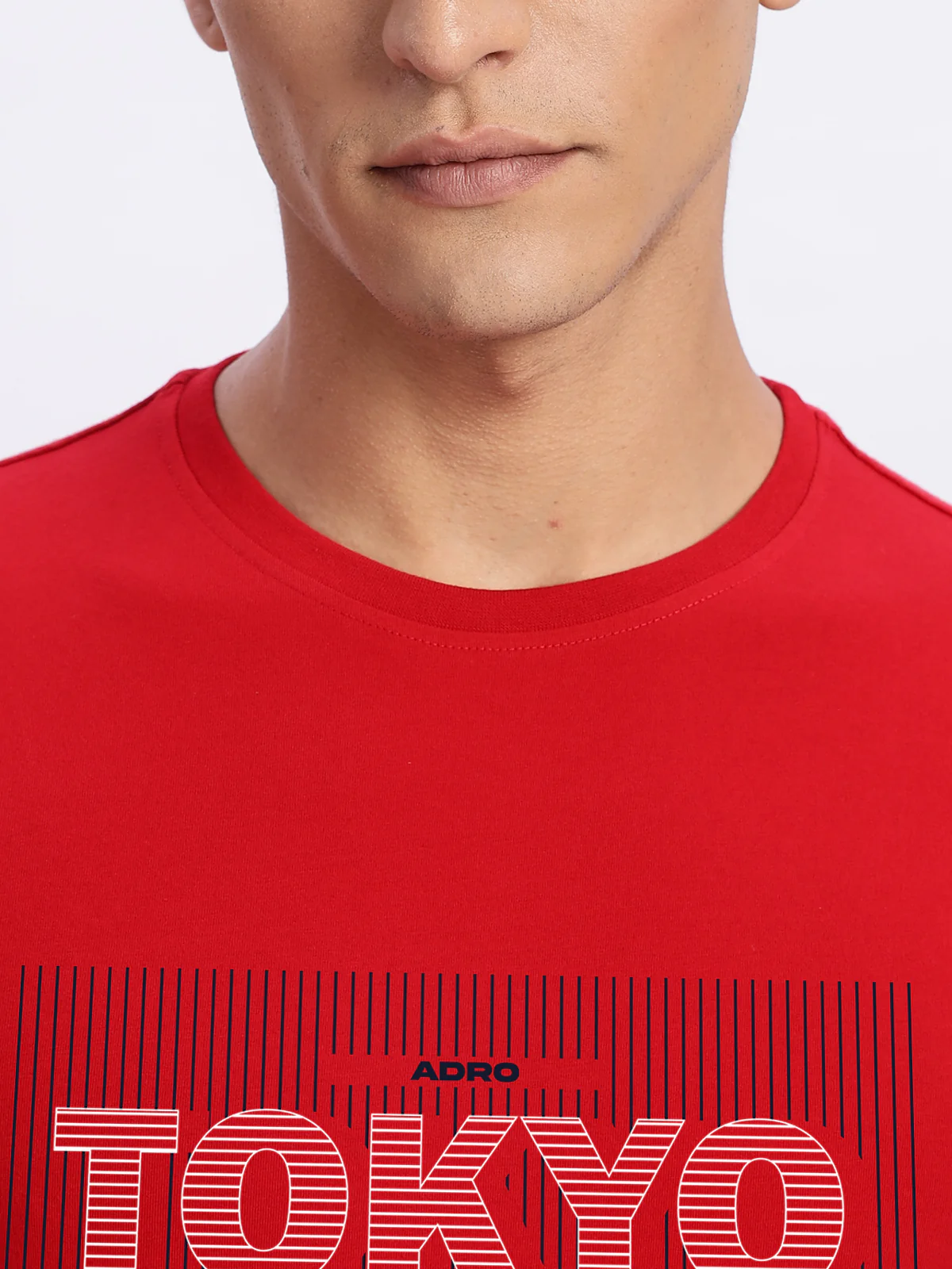 Men Printed Red T Shirt - Image 2
