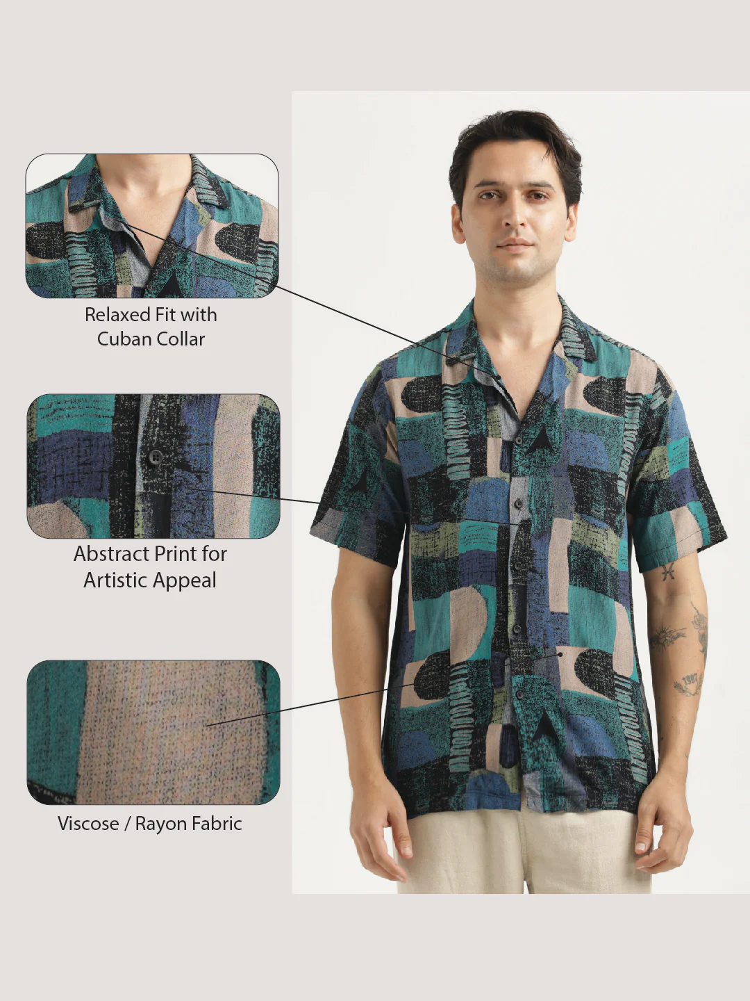 Men Printed Resort Shirt - Image 2