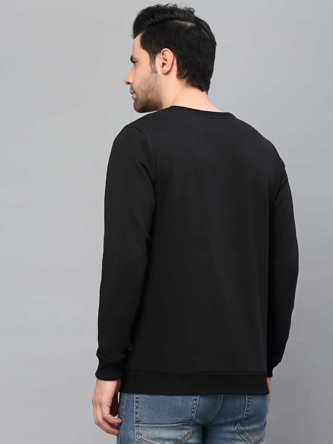 Men Printed Round Neck Fleece Sweatshirt - Image 2