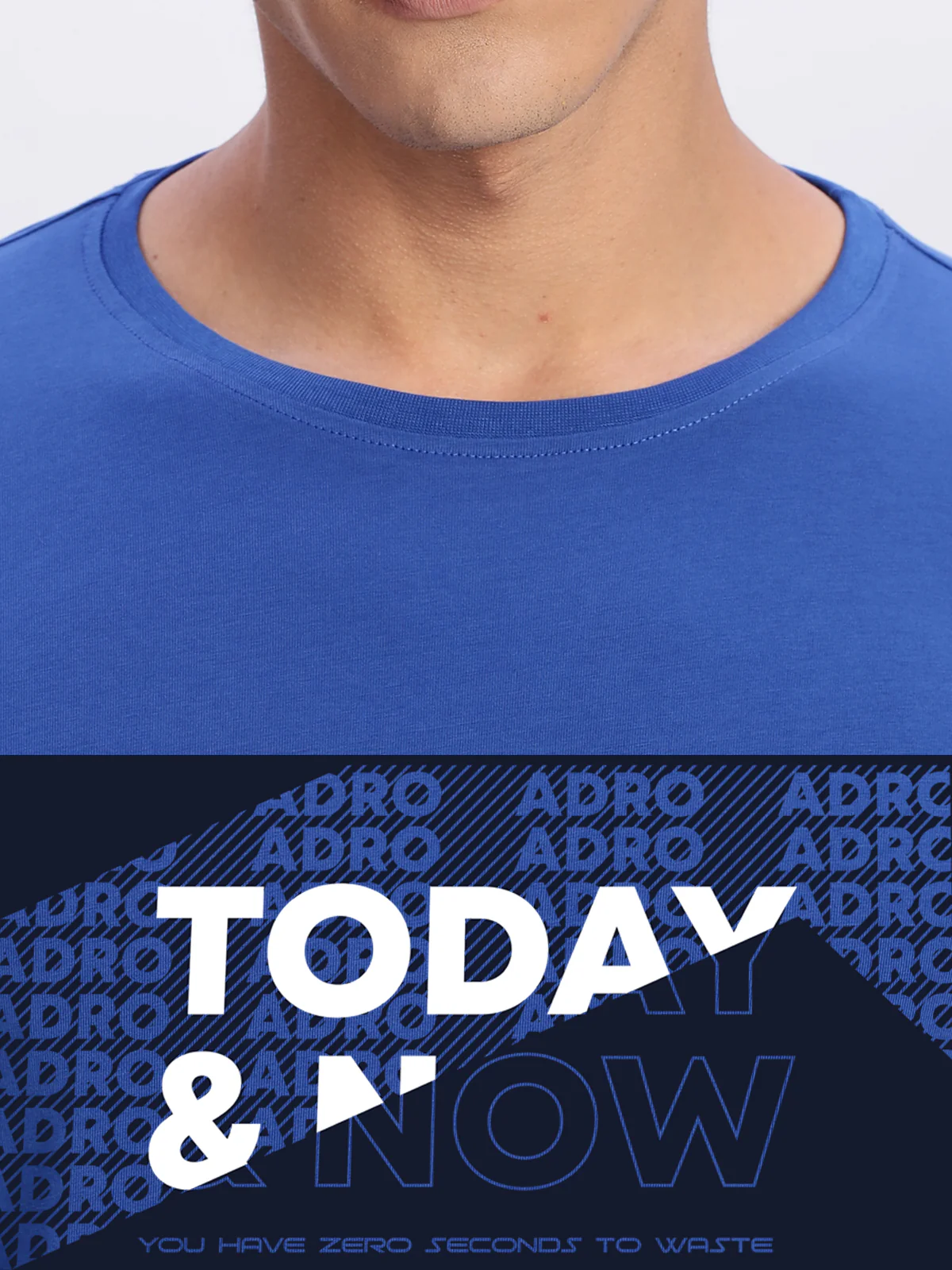 Men Printed Blue T-Shirt - Image 2