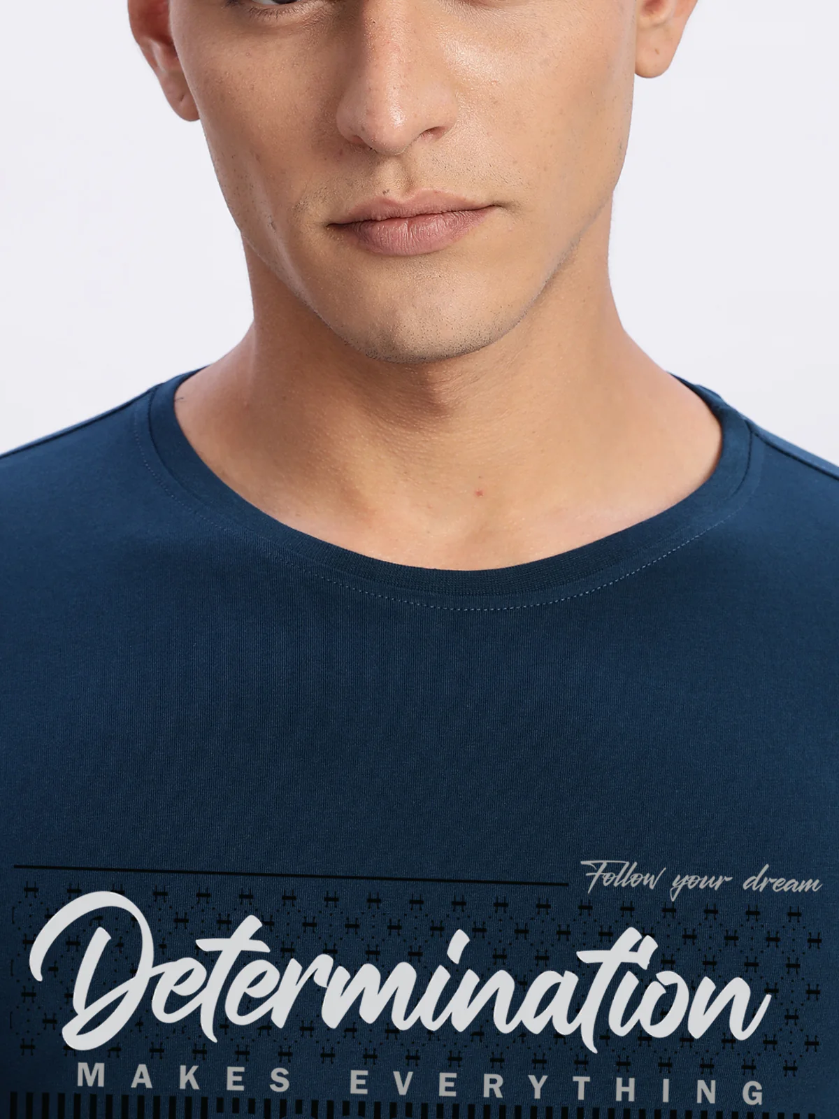 Men Printed Teal T Shirt - Image 2