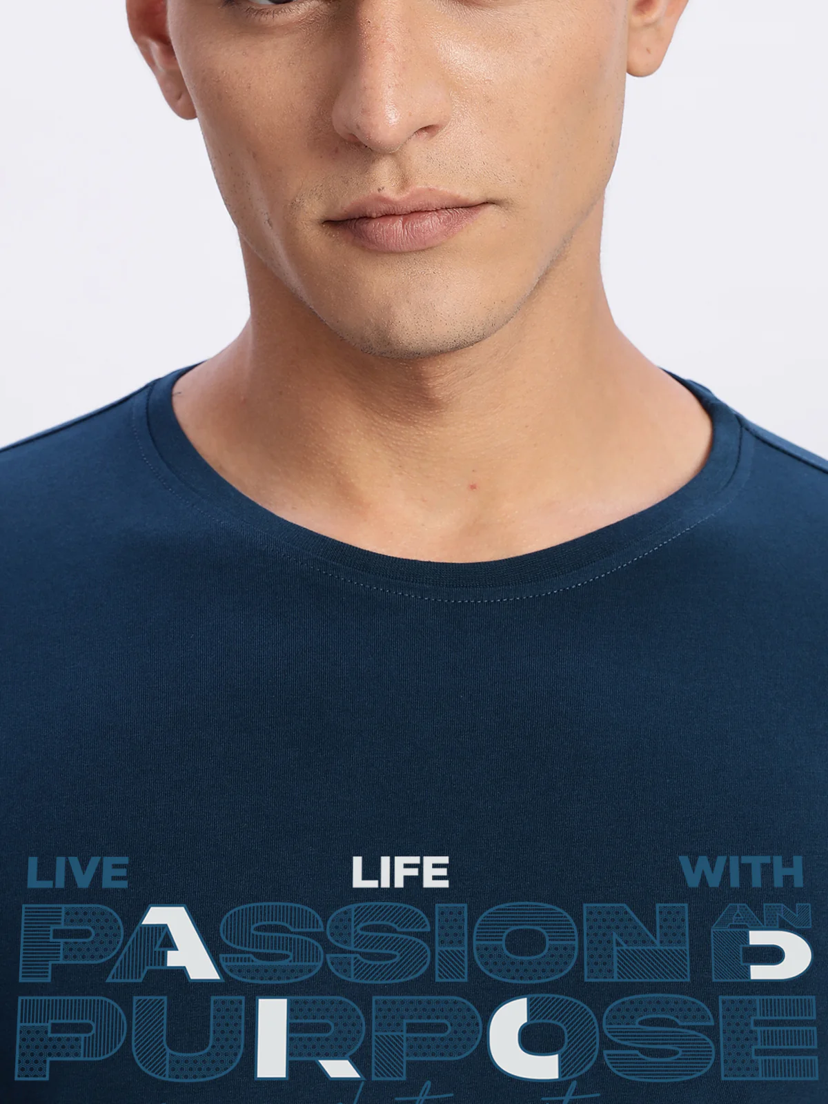 Men Printed Teal T Shirt - Image 2