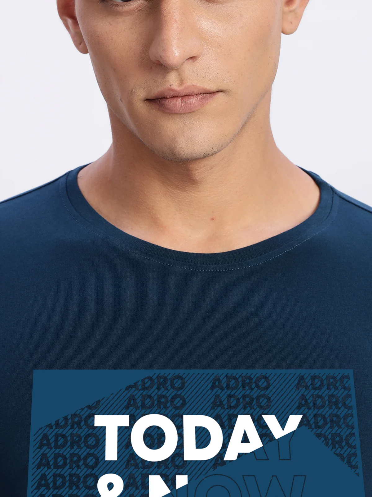 Men Printed Teal T Shirt - Image 2