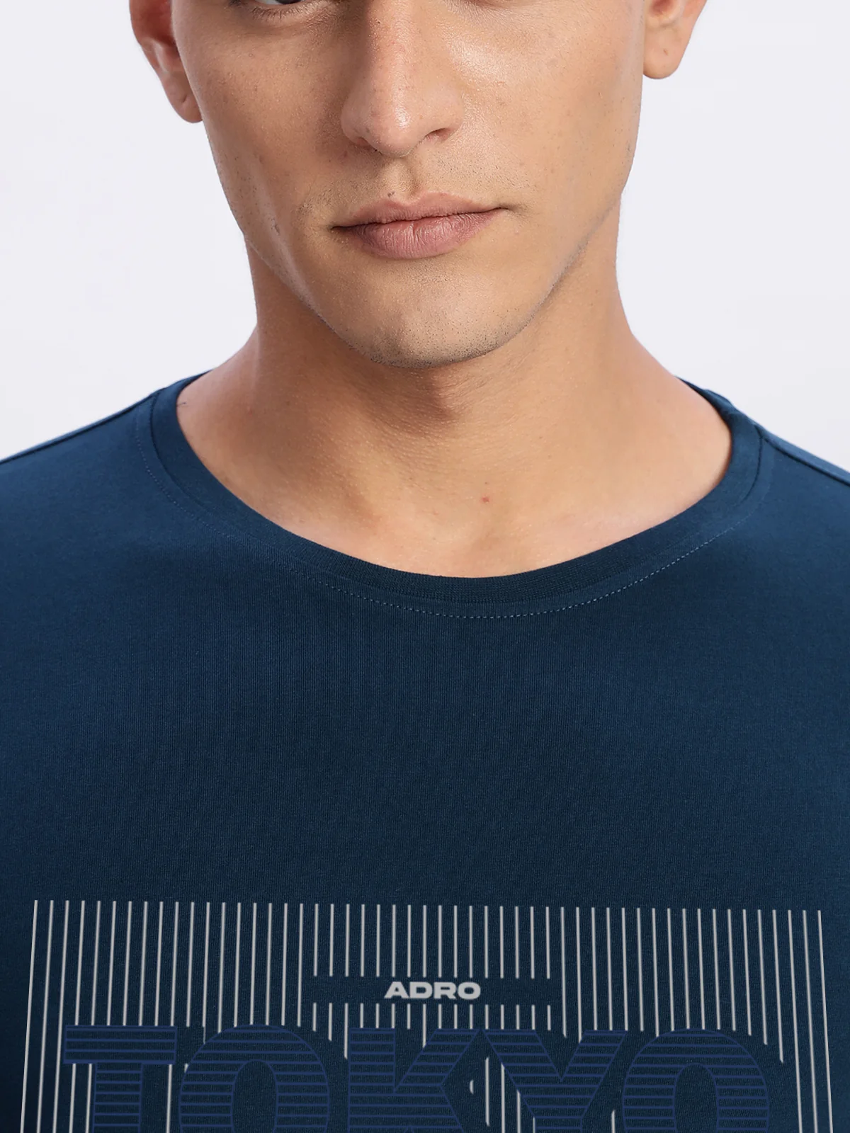 Men Printed Teal T Shirt - Image 2
