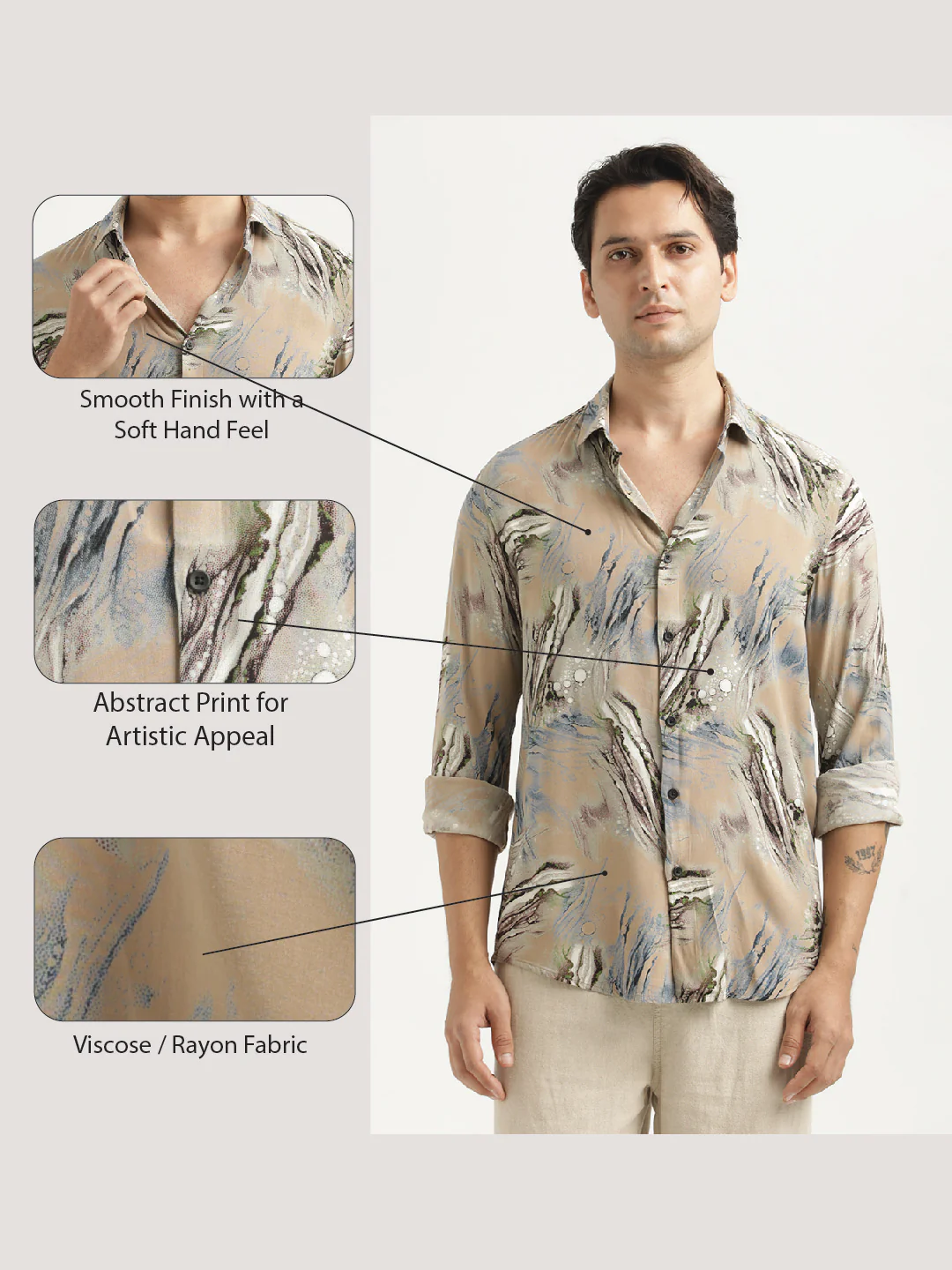 Men Printed Viscose Shirt - Image 2