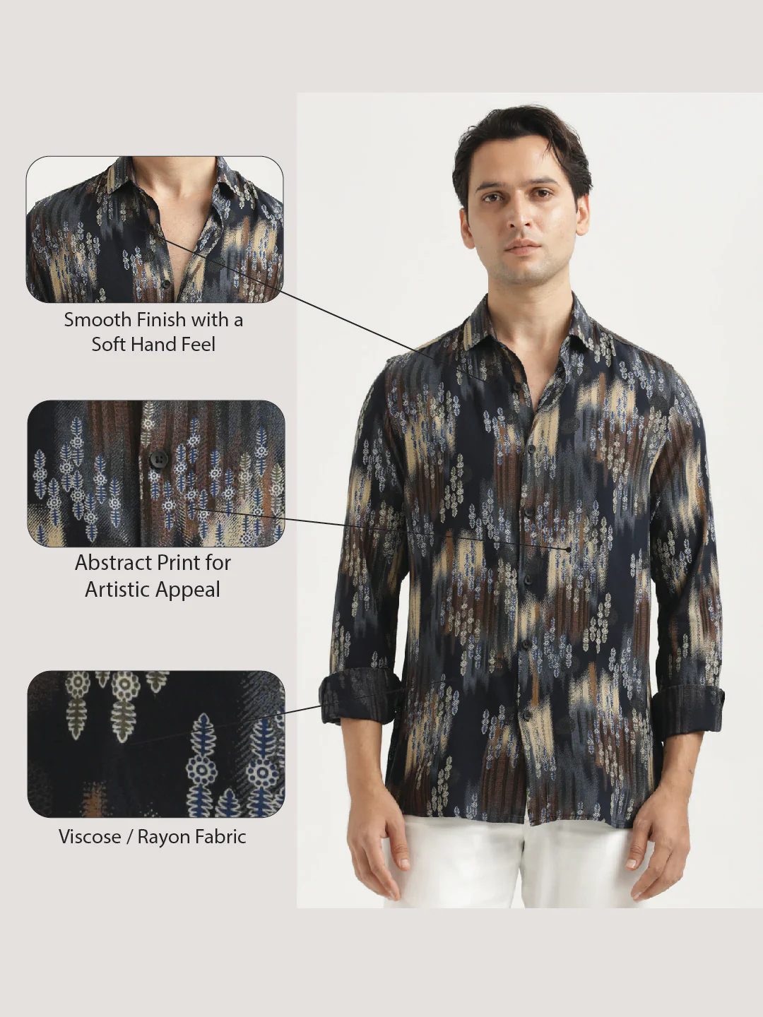 Men Printed Viscose Shirt - Image 2