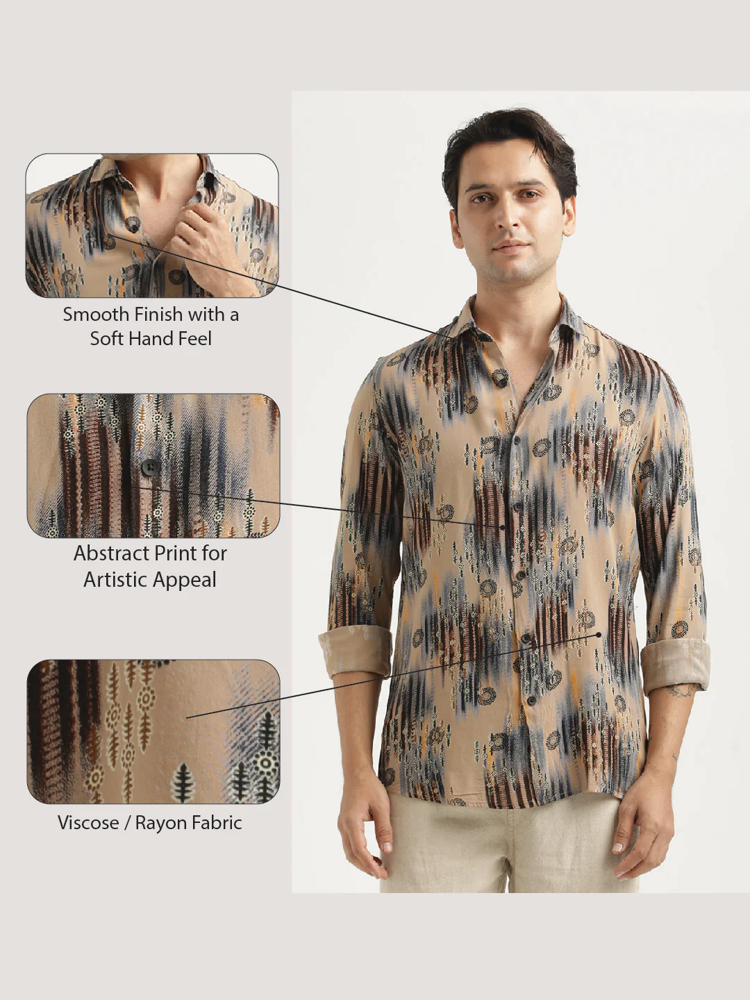 Men Printed Viscose Shirt - Image 2