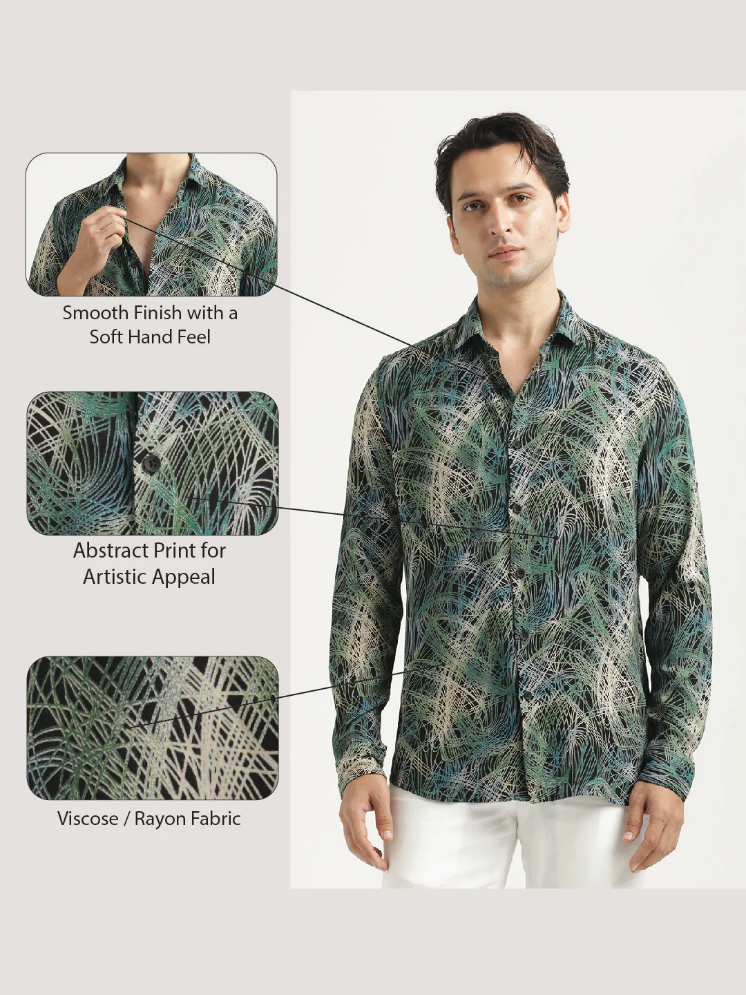 Men Printed Viscose Shirt - Image 2