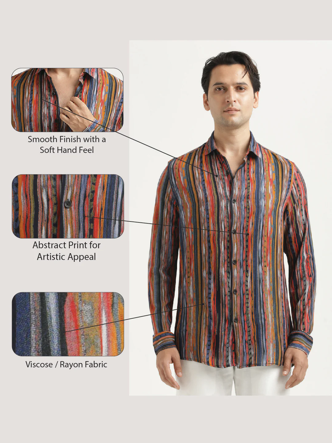 Men Printed Viscose Shirt - Image 2