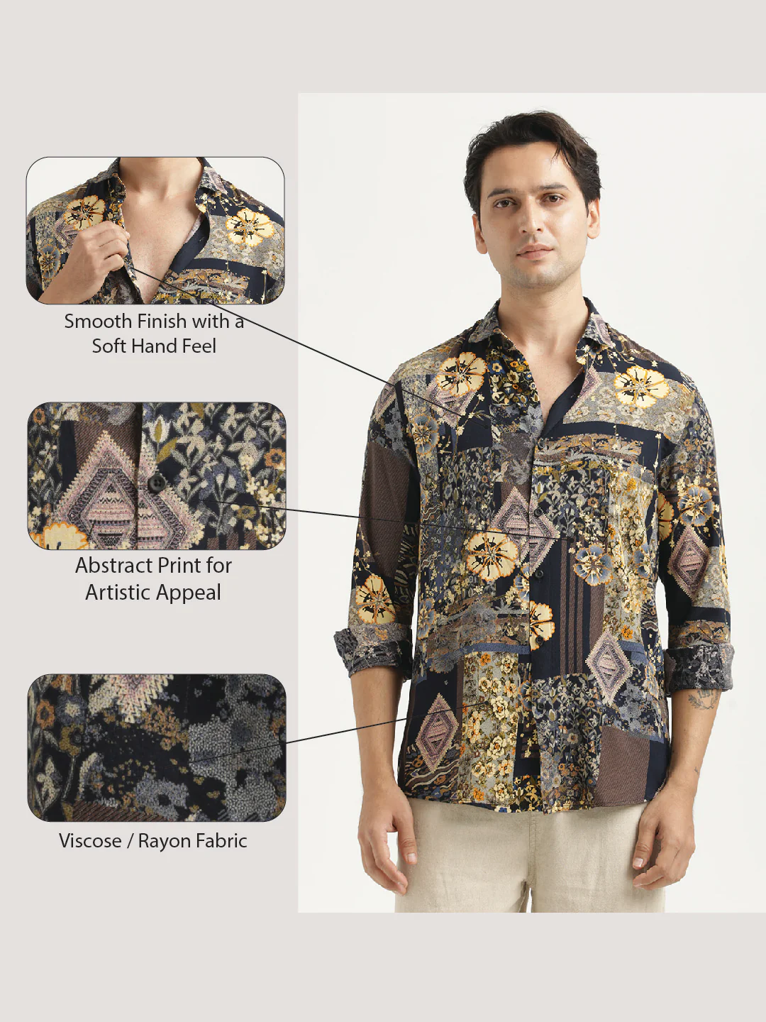 Men Printed Viscose Shirt - Image 2